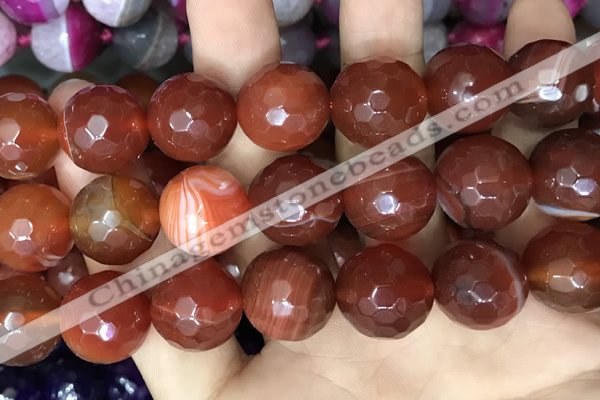 CAA3449 15 inches 16mm faceted round agate beads wholesale