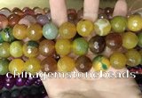 CAA3450 15 inches 16mm faceted round agate beads wholesale