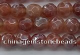 CAA3508 15.5 inches 4mm faceted round AB-color fire agate beads