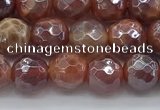 CAA3509 15.5 inches 6mm faceted round AB-color fire agate beads