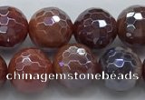 CAA3511 15.5 inches 10mm faceted round AB-color fire agate beads