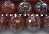 CAA3512 15.5 inches 12mm faceted round AB-color fire agate beads