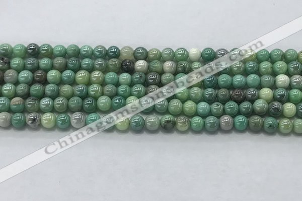 CAA3515 15.5 inches 4mm round AB-color grass agate beads wholesale