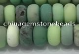 CAA3523 15.5 inches 5*8mm rondelle matte grass agate beads wholesale