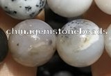 CAA3579 15.5 inches 12mm round parral dendrite agate beads