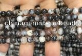 CAA3592 15.5 inches 6mm round black zebra agate beads wholesale