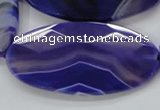 CAA360 15.5 inches 30*40mm faceted oval violet line agate beads