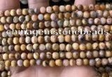 CAA3601 15.5 inches 4mm round yellow crazy lace agate beads