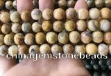 CAA3604 15.5 inches 10mm round yellow crazy lace agate beads