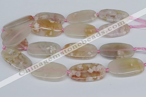 CAA3611 15.5 inches 25*45mm oval sakura agate gemstone beads