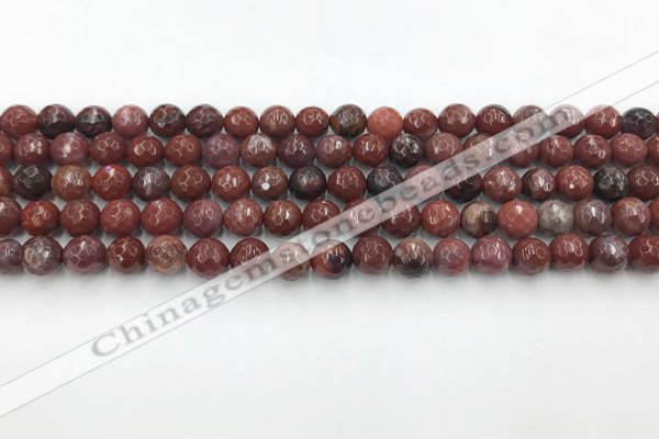 CAA3628 15.5 inches 4mm faceted round Portuguese agate beads