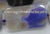 CAA363 15.5 inches 25*50mm faceted rectangle violet line agate beads