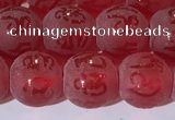 CAA3687 15.5 inches 8mm round matte & carved red agate beads