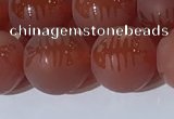 CAA3689 15.5 inches 12mm round matte & carved red agate beads