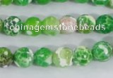 CAA370 15.5 inches 8mm faceted round fire crackle agate beads