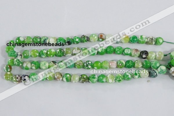 CAA370 15.5 inches 8mm faceted round fire crackle agate beads