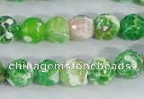 CAA371 15.5 inches 10mm faceted round fire crackle agate beads