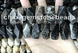 CAA3718 13*26mm - 15*30mm faceted nuggets chrysanthemum agate beads