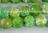 CAA372 15.5 inches 12mm faceted round fire crackle agate beads
