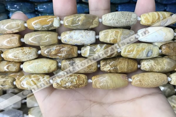 CAA3720 15.5 inches 9*22mm - 11*25mm rice chrysanthemum agate beads