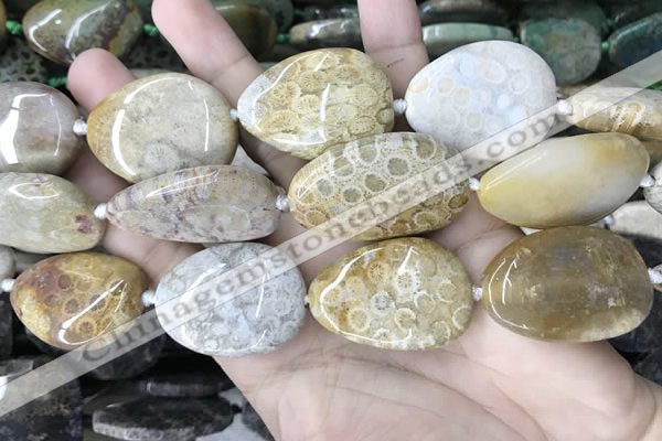 CAA3724 25*35mm - 30*40mm freeform chrysanthemum agate beads