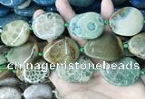 CAA3725 25*35mm - 30*40mm freeform chrysanthemum agate beads