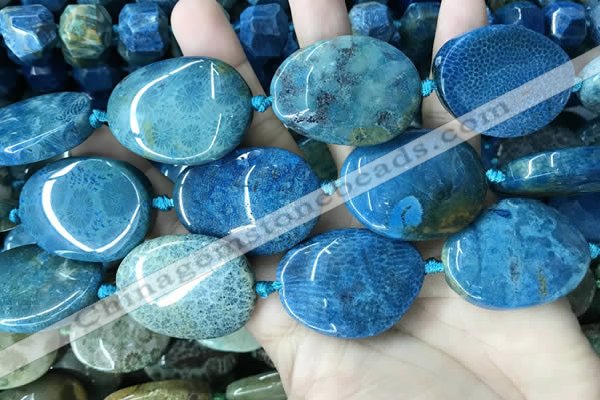 CAA3726 25*35mm - 30*40mm freeform chrysanthemum agate beads