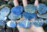 CAA3728 25*28mm - 35*45mm freeform chrysanthemum agate slab beads