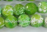 CAA373 15.5 inches 14mm faceted round fire crackle agate beads