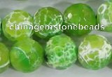 CAA374 15.5 inches 16mm faceted round fire crackle agate beads