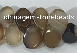 CAA3753 Top drilled 5*8mm flat teardrop line agate beads