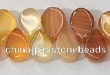 CAA3757 Top drilled 5*8mm flat teardrop line agate beads