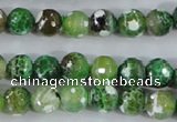 CAA376 15.5 inches 10mm faceted round fire crackle agate beads