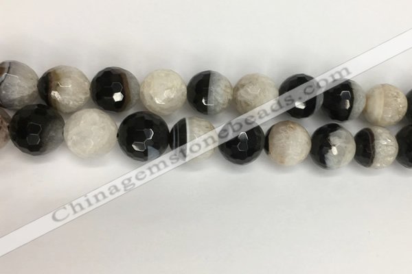CAA3778 15.5 inches 16mm faceted round agate druzy geode beads