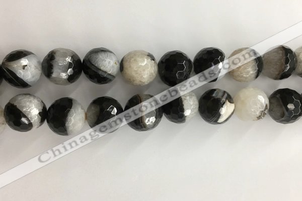 CAA3779 15.5 inches 18mm faceted round agate druzy geode beads