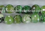 CAA378 15.5 inches 14mm faceted round fire crackle agate beads