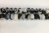 CAA3782 15.5 inches 10*14mm faceted rondelle agate druzy geode beads