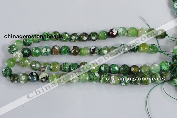 CAA379 15.5 inches 16mm faceted round fire crackle agate beads