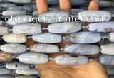 CAA3815 15.5 inches 12*40mm rice blue agate beads wholesale