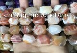 CAA3820 13*17mm - 18*22mm faceted nuggets line agate beads