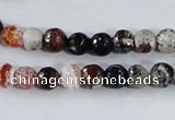 CAA383 15.5 inches 6mm faceted round fire crackle agate beads