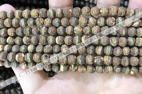 CAA3842 15 inches 6mm round tibetan agate beads wholesale