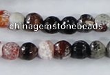 CAA385 15.5 inches 10mm faceted round fire crackle agate beads