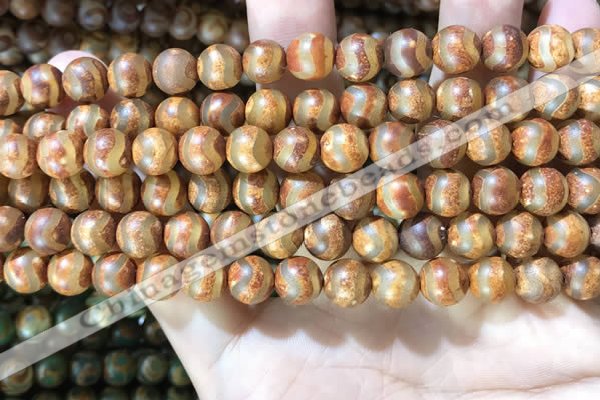 CAA3855 15 inches 8mm round tibetan agate beads wholesale