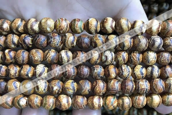 CAA3868 15 inches 8mm round tibetan agate beads wholesale