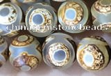 CAA3869 15 inches 8mm round tibetan agate beads wholesale