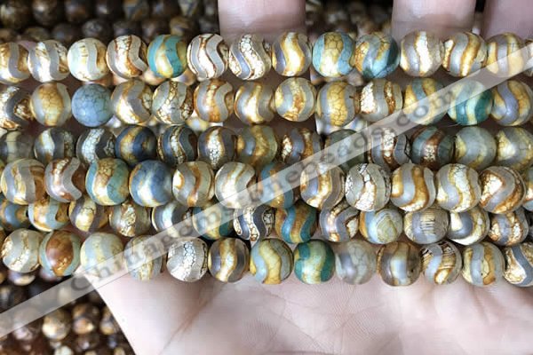 CAA3879 15 inches 8mm round tibetan agate beads wholesale