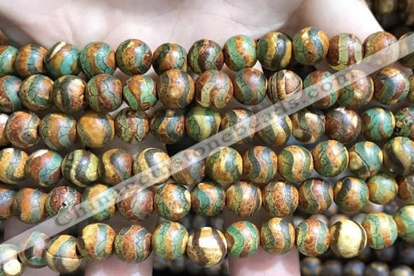 CAA3881 15 inches 8mm round tibetan agate beads wholesale