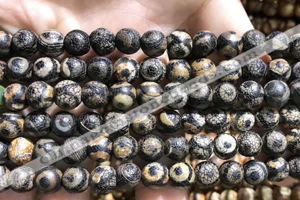 CAA3885 15 inches 8mm round tibetan agate beads wholesale