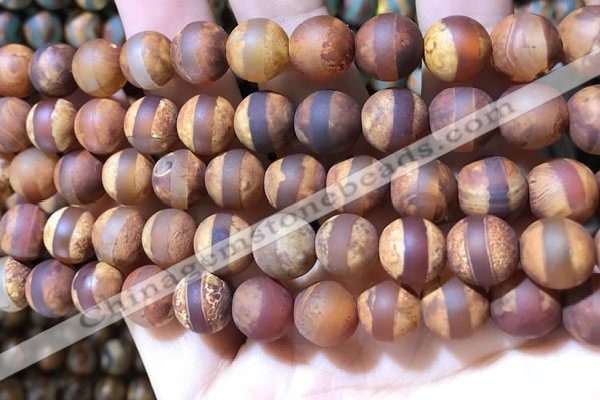 CAA3893 15 inches 10mm round tibetan agate beads wholesale